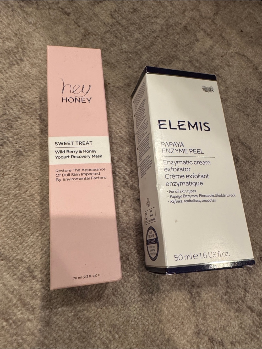 Elemis Papaya Enzyme Peel and hey honey recovery mask